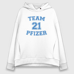 Толстовка оверсайз женская Team Pfizer, цвет: белый