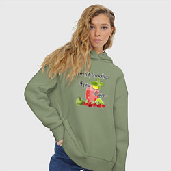 Толстовка оверсайз женская Фреш и смузи, цвет: авокадо — фото 2