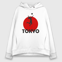 Толстовка оверсайз женская Tokyo Volleyball, цвет: белый