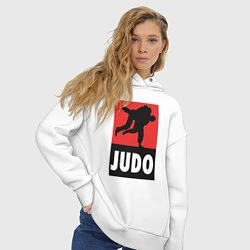 Толстовка оверсайз женская Judo, цвет: белый — фото 2