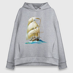 Толстовка оверсайз женская Вперед к мечте, цвет: меланж