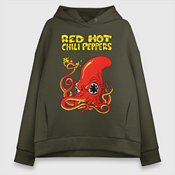 Толстовка оверсайз женская RED HOT CHILI PEPPERS, цвет: хаки