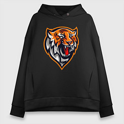 Толстовка оверсайз женская Tiger Scream, цвет: черный