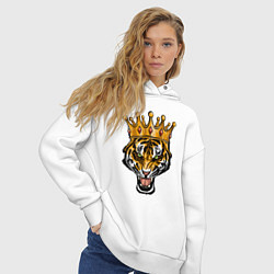 Толстовка оверсайз женская Царь тигр, цвет: белый — фото 2
