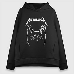 Толстовка оверсайз женская METALLICA МЕТАЛЛИКА, цвет: черный
