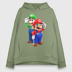 Толстовка оверсайз женская Mario Bros, цвет: авокадо