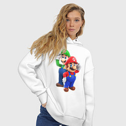 Толстовка оверсайз женская Mario Bros, цвет: белый — фото 2