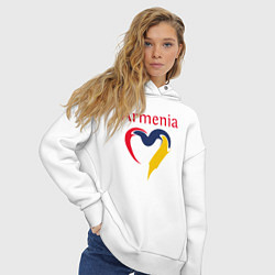 Толстовка оверсайз женская Armenia Heart, цвет: белый — фото 2