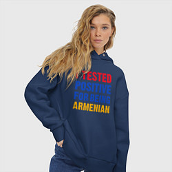 Толстовка оверсайз женская Tested Armenian, цвет: тёмно-синий — фото 2