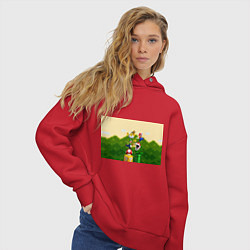 Толстовка оверсайз женская Mario Coins, цвет: красный — фото 2