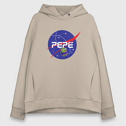 Толстовка оверсайз женская Pepe Pepe space Nasa, цвет: миндальный