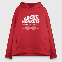 Толстовка оверсайз женская Arctic Monkeys, группа, цвет: красный