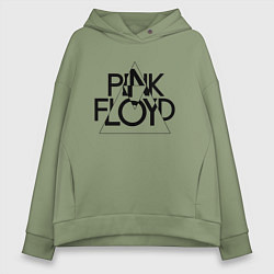 Толстовка оверсайз женская PINK FLOYD LOGO ПИНК ФЛОЙД, цвет: авокадо