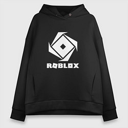 Толстовка оверсайз женская ROBLOX WHITE LOGO, цвет: черный