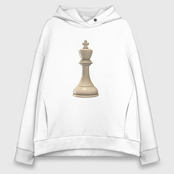 Толстовка оверсайз женская Шахматная фигура Белый король, цвет: белый