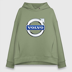 Толстовка оверсайз женская Volvo, логотип, цвет: авокадо