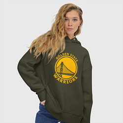 Толстовка оверсайз женская Golden state Warriors NBA, цвет: хаки — фото 2