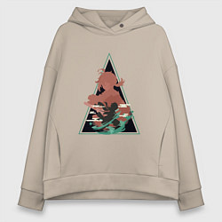 Толстовка оверсайз женская Genshin Impact KazuhaКадзуха, цвет: миндальный