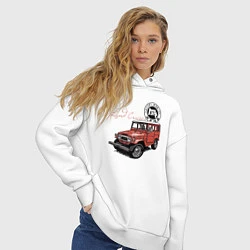 Толстовка оверсайз женская Toyota Land Cruiser Retro, цвет: белый — фото 2