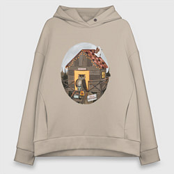 Толстовка оверсайз женская Лесник, цвет: миндальный