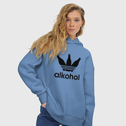 Толстовка оверсайз женская Alcohol в виде Adidas, цвет: мягкое небо — фото 2