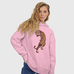 Толстовка оверсайз женская Год тигра Во всей красе, цвет: светло-розовый — фото 2