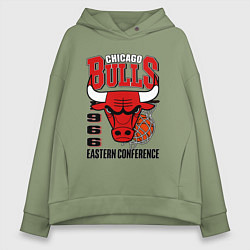 Толстовка оверсайз женская Chicago Bulls NBA, цвет: авокадо