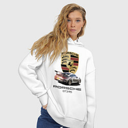 Толстовка оверсайз женская Porsche GT 3 RS Motorsport, цвет: белый — фото 2