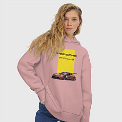 Толстовка оверсайз женская Porsche Carrera 4S Motorsport, цвет: пыльно-розовый — фото 2
