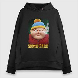 Толстовка оверсайз женская Eric Cartman 3D South Park, цвет: черный