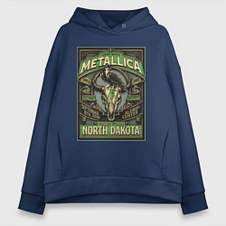 Толстовка оверсайз женская Metallica - North Dakota playbill, цвет: тёмно-синий