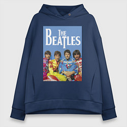 Толстовка оверсайз женская The Beatles - world legend!, цвет: тёмно-синий