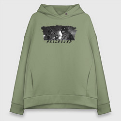 Толстовка оверсайз женская Существа Hellbound, цвет: авокадо