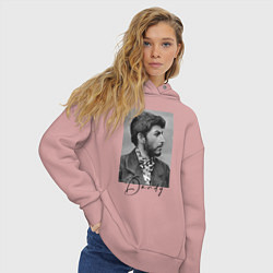 Толстовка оверсайз женская Молодой Сталин - пижон, цвет: пыльно-розовый — фото 2