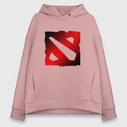Женское худи оверсайз ЧЁРНО КРАСНОЕ ЛОГО ДОТА 2 DOTA 2 LOGO