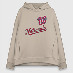 Толстовка оверсайз женская Washington Nationals - baseball team!, цвет: миндальный