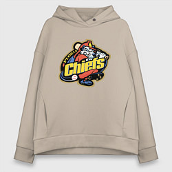 Толстовка оверсайз женская Peoria Chiefs - baseball team, цвет: миндальный