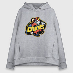 Толстовка оверсайз женская Peoria Chiefs - baseball team, цвет: меланж