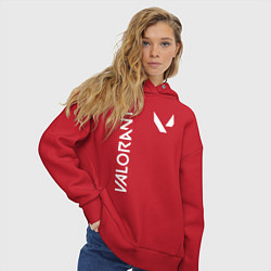 Толстовка оверсайз женская Valorant - Logo, цвет: красный — фото 2