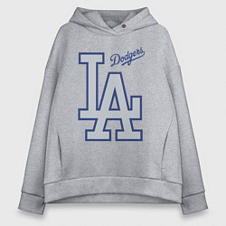 Толстовка оверсайз женская Los Angeles Dodgers - baseball team, цвет: меланж