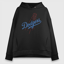 Толстовка оверсайз женская Los Angeles Dodgers baseball, цвет: черный