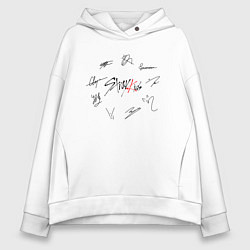 Женское худи оверсайз STRAY KIDS АВТОГРАФЫ ЧЁРНЫЙ