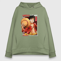 Женское худи оверсайз Ван-Пис One Piece, Луффи Мугивара
