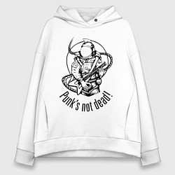 Толстовка оверсайз женская Punks not dead! Space!, цвет: белый