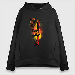 Толстовка оверсайз женская CS GO Винтовка M4A4 HOWL, цвет: черный