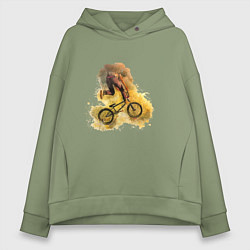 Толстовка оверсайз женская BMX Акварель, цвет: авокадо