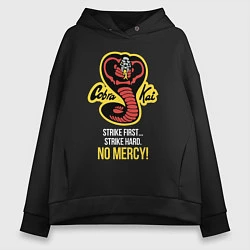 Толстовка оверсайз женская Cobra Kai No mercy!, цвет: черный