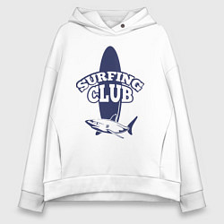 Толстовка оверсайз женская Surfing club, цвет: белый