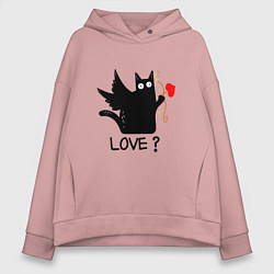 Женское худи оверсайз LOVE CAT WHAT cat