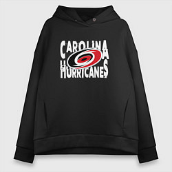 Толстовка оверсайз женская Каролина Харрикейнз, Carolina Hurricanes, цвет: черный